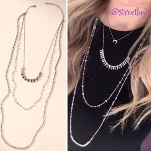 Stella & Dot Silver and Gold Layered Necklace